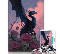 Puzzle Dragon Noir 1000 pièces pour Adultes et Adolescents, Difficile à réaliser, mais Amusant et Humoristique, décoration d'intérieur et Cadeaux Uniques 50x75cm