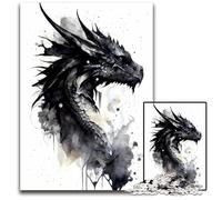 Puzzle Dragon Noir 1000 pièces pour Adultes Puzzle Difficile pour Adultes pour Adolescents et familles décoration DIY Parfaite défi cérébral 1000 pièces (38 x 26 cm)
