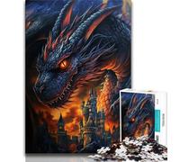 Puzzle Dragon Noir Chinois 1000 Pièces pour Adultes et Adolescents, Aidez Le Cerveau à Exercer des Jouets Addictifs pour Cultiver la Patience Une Œuvre d'art (38x26cm)