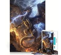 Puzzle Dragon Orage pour Adolescents 1000 pièces Améliore la mémoire Loisirs à la Maison Bords précis Cadeau Exquis 50x75cm