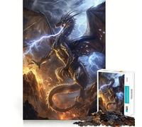 Puzzle Dragon Orage pour Adultes 1000 Pièces Think Smart Toy Home Enjoy Precision Cutting Wall Art Decor 38x52cm
