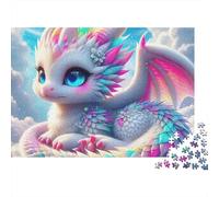 Puzzle Dragon Pastel Bête Mythique 1000 pièces,Carton Robuste de qualité supérieure,encadrable,idéal Voyages,séjours à la Maison ou à la Maison,Adultes,Adolescents et débutants,38x26cm/1000 pièces