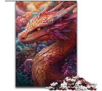 Puzzle Dragon Rouge pour Adultes 1000, pour 14 Ans et Plus Jeu de Soulagement du Stress Cadeaux de Noël pour Femmes 50x75cm