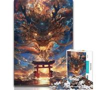 Puzzle Dragon Torii Gate 1000 pièces pour Adultes, Jeu Familial Anti-Stress, défi Difficile, Superbes Cadeaux et Jouets (75x50cm)