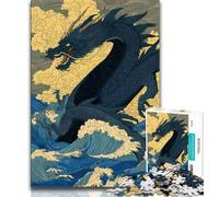 Puzzle Dragon Vague Japonais 1000 pièces pour Adultes et Adolescents, Jouet éducatif et éducatif, idéal comme Cadeau pour Toute la Famille 50x75cm