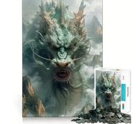 Puzzle Dragon Vert Ancien 1000 Pièces Jeu de Croisement Amusant et Cognitif Pièces Parfaitement Imbriquées Cadeau d'anniversaire Casse-tête (38x26cm)