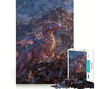Puzzle Dragon Violet au Sommet d'une Montagne pour Adultes, 1000 pièces, Jeu de logique Robuste, Anti-Tension, Bords Transparents, Cadeau de qualité supérieure (38x26cm)