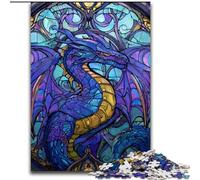 Puzzle Dragon Vitrail Adulte 1000 Pièces, Jeux Éducatifs, Décoration Maison, Cadeau d'anniversaire, Cadeaux, Art Mural (50x75cm)