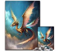 Puzzle Dragon Volant 1000 pièces pour Adultes Puzzle Impossible pour Adultes pour Les Vacances et décoration d'intérieur 1000 pièces (38 x 26 cm)