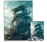 Puzzle Dragon Volant 1000 Pièces Puzzles en Bois pour Adultes Jeu de CasseTête pour Adolescents Cadeau de Vacances Idéal 1000 PCS (75x50cm)
