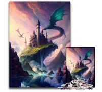 Puzzle Dragon Volant dans Un Palais 1000 pièces pour Adultes Puzzles pour Adultes pour Les Vacances Les Anniversaires et Les soirées de Jeux en Famille 1000 pièces (75 x 50 cm)