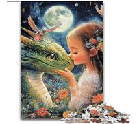 Puzzle Dragon Volant et Petite Fille pour Adultes et Adolescents, 1000 pièces, à partir de 14 Ans, Décoration Murale, Cadeaux d'anniversaire et Uniques (50x75cm)
