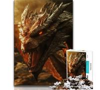 Puzzle Dragon Volant Fantastique 1000 Pièces pour Adolescents, Jeu Familial Anti-Stress, Défi Difficile, Cadeaux Secrets du Père Noël (38x26cm)