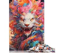 Puzzle Dragon Volant Graffiti Coloré Puzzle en Carton 100% Recyclé pour Garçon ou Fille Cadeau de Noël 1000 pièces (75x50 cm)