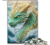 Puzzle Dragon Volant Vert 2000 Pièces pour Adultes, Jouets Addictifs pour la Décoration de la Maison (70x100cm)