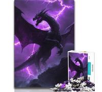Puzzle Dragon Volant Violet 1000 Pièces pour Adultes et Adolescents, Chaque Pièce Est Unique - Jeu Familial Amusant et Défi (50x75cm)