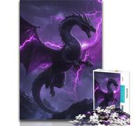 Puzzle Dragon Volant Violet 1000 Pièces pour Adultes, Jeu de Rôle et Décoration Murale, Cadeaux d'anniversaire et de Noël Uniques 50x75cm
