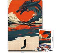 Puzzle Dragon Wave 1000 pièces pour Adolescents:Un Jeu d'apprentissage ludique et Stimulant, idéal comme Cadeau de Noël ou d'anniversaire Dimensions:50x75cm