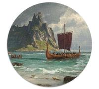 Puzzle Drakkars Vikings, îles en Pleine mer pour Adultes,1000pcs (67.5x67.5cm),Jeu ÉduChatif,décoration De La Maison,