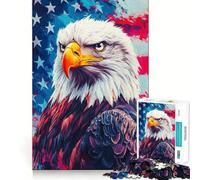 Puzzle Drapeau Aigle américain 1000 pièces,Jeu de réflexion,pièces précises et sans Couture,activité Amusante en Famille (38x26cm)