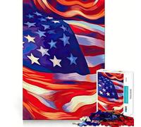 Puzzle Drapeau américain à Rayures fières de 1000 pièces pour Adolescents Développe la mémoire, détente et Plaisir Design Amusant, Assemblage, Surprise chaleureuse 50x75cm
