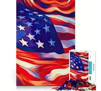 Puzzle Drapeau américain à Rayures fières pour Adolescents, 1000 pièces, Jeu de logique, Passe-Temps à la Maison, découpe précise, Cadeau de fête 38x52cm