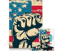 Puzzle Drapeau américain USA Patriot 1000 pièces,Jeu de réflexion,pièces précises et sans Couture,activité Amusante en Famille (38x26cm)