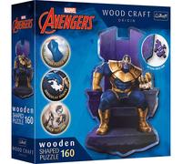 Trefl – Puzzle en bois contour Marvel Avengers: Thanos sur son trône, 160 pièces, 10 figurines