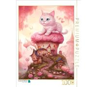 Puzzle · Drôle de Chat sur Le Toit | Des chatons au pays des merveilles roses · 1000 pièces · Format assemblé 64 × 48 cm · CALVENDO Puzzle