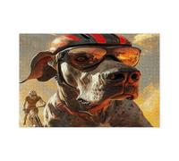 Puzzle drôle de chien dogue allemand pour adultes de 1 000 pièces, puzzle en bois pour cyclisme sur route, sport, chiot, décoration cool et amusante pour divertissement à domicile
