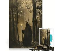 Puzzle Druide des Forêts Victoriennes pour Adolescents 1000 Pièces Jeu Développant l'esprit Jeu Taille Uniforme Pièces Précises Activité Amusante en Famille Le Soir (38x26cm)