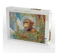Puzzle · Dschungeltiere Wunderwelt | Ein junger Schimpanse · 1000 pièces · Format assemblé 64 × 48 cm · CALVENDO Puzzle