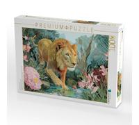 Puzzle · Dschungeltiere Wunderwelt | Ein Löwe pirscht durch den Dschungel · 1000 pièces · Format assemblé 64 × 48 cm · CALVENDO Puzzle