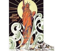 Puzzle du 4 Juillet, Puzzle rectangulaire en Papier emboîtable précis pour garçon ou Fille, Cadeaux de Noël, 1000 pièces (75 x 50 cm)