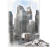 Puzzle du Centre-Ville de Montréal, Canada - Puzzle créatif pour Adultes - 1000 pièces - 38 x 26 cm - Jouet éducatif - Cadeau