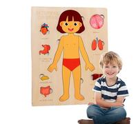Puzzle du corps humain - Puzzle en bois d'anatomie du corps humain | Puzzle portable pour la maternelle, jouets éducatifs pour l'éclairage scientifique
