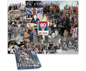 Puzzle du jour de la VE 80e anniversaire - Puzzle commémoratif de la Seconde Guerre mondiale de 1000 pièces par Imperial War Museum - Montage historique des troupes, titres et célébrations