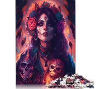 Puzzle du Jour des Morts, décoration d'intérieur Unique, Puzzle en Carton 100% recyclé, pour Cadeaux de Noël pour Adultes, 1 000 pièces (38 x 26 cm)
