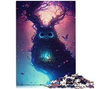 Puzzle du Monde des Contes de fées en Forme de Hibou, 1000 pièces, Cadeaux pour Adolescents, Puzzle en Bois, Jeux de détente, 50x75cm
