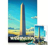 Puzzle du Monument de Washington DC,1000 pièces,Jeu de mémoire et de logique,Bords Lisses,Assemblage Parfait,Une façon Amusante d'occuper Les Heures vides (38x52cm)