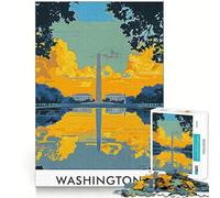 Puzzle du Monument de Washington DC,1000 pièces,Jeu de réflexion créatif,découpes nettes,Composants Robustes,Format Voyage, (38x52cm)