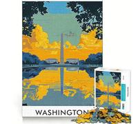 Puzzle du Monument de Washington DC 1000 pièces Stimule l'esprit Découpe Nette Composants Robustes Un Divertissement captivant pour des Moments de détente à la Maison (50x75cm)