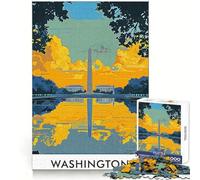 Puzzle du Monument de Washington DC pour Adolescents, 1000 pièces, développe la mémoire, Offre Un Moment de détente agréable, Bords Nets, Surprise de Noël (38x52cm)
