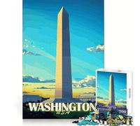 Puzzle du Monument de Washington DC pour Adolescents, 1000 pièces, Stimulation Cognitive, détente et Plaisir, découpe Nette, Cadeau Unique (38x26cm)