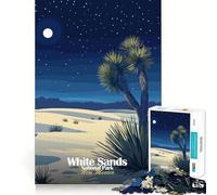 Puzzle du Parc National de White Sands,1000 pièces,pour Adolescents,Jeu de mémoire,Assemblage Facile et Relaxant,activité de Groupe en intérieur (38x52cm)