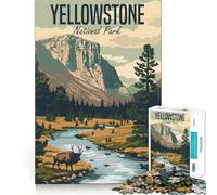 Puzzle du Parc National de Yellowstone,1000 pièces,Jeu de réflexion,pièces précises et sans Couture,activité Amusante en Famille (38x52cm)