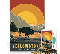 Puzzle du Parc National de Yellowstone,1000 pièces,pour Adultes,Jeu de mémoire Stimulant,qualité Professionnelle,activité de découpage conviviale et chaleureuse (38x26cm)