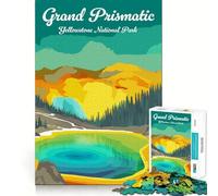 Puzzle du Parc National de Yellowstone,1000 pièces,Stimulant cognitif,pièces nettes et sans bavures,Jouet d'intérieur idéal pour Les Vacances (38x52cm)