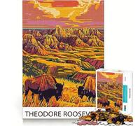 Puzzle du Parc National Theodore Roosevelt, 1000 pièces, pour Adolescents, Jeu de logique Solide, activité à la Maison, Bords Transparents, Cadeau précieux 38x26cm