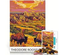 Puzzle du Parc National Theodore Roosevelt pour Adolescents, 1000 pièces, Jouet Intelligent et apaisant, découpe Lisse, 38x52cm